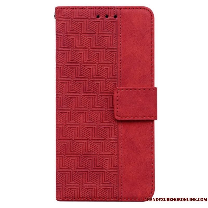 Flip Cover Samsung Galaxy M13 Med Snor Strappy Mønster