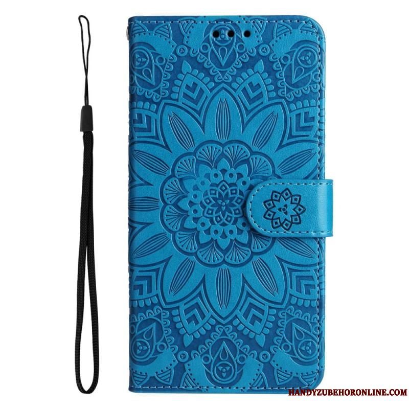 Flip Cover Samsung Galaxy M13 Med Snor Strappy Solsikke