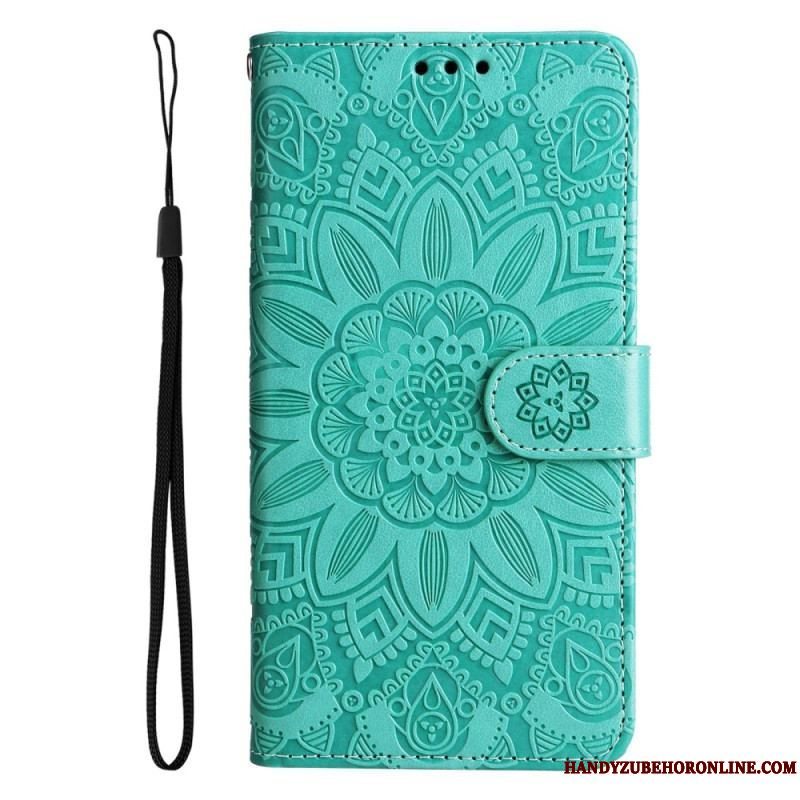 Flip Cover Samsung Galaxy M13 Med Snor Strappy Solsikke