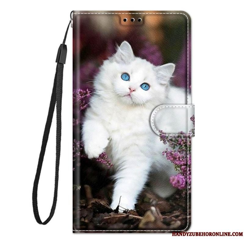 Flip Cover Samsung Galaxy M23 5G Med Snor Thong Cat Fan