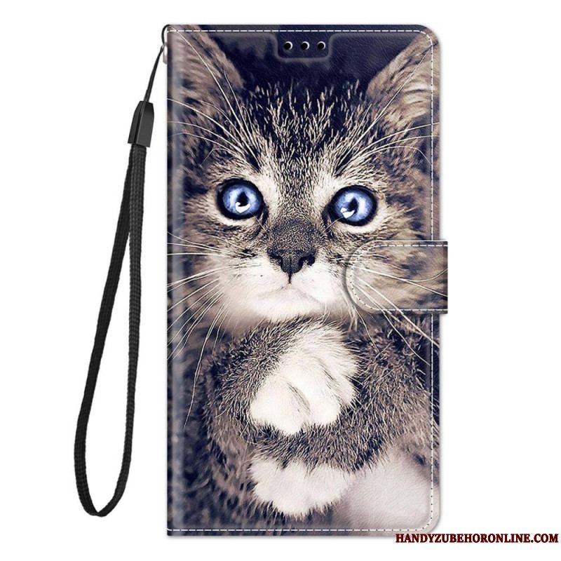 Flip Cover Samsung Galaxy M23 5G Med Snor Thong Cat Fan