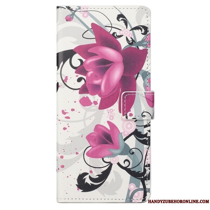 Flip Cover Samsung Galaxy M23 5G Tropiske Blomster