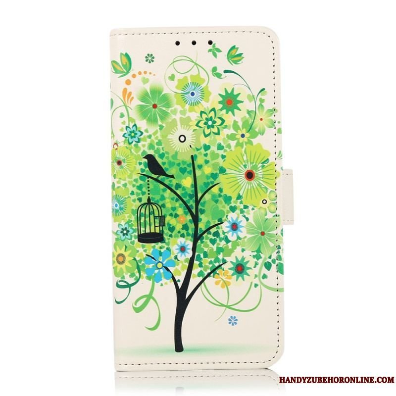 Flip Cover Samsung Galaxy M32 Blomstrende Træ