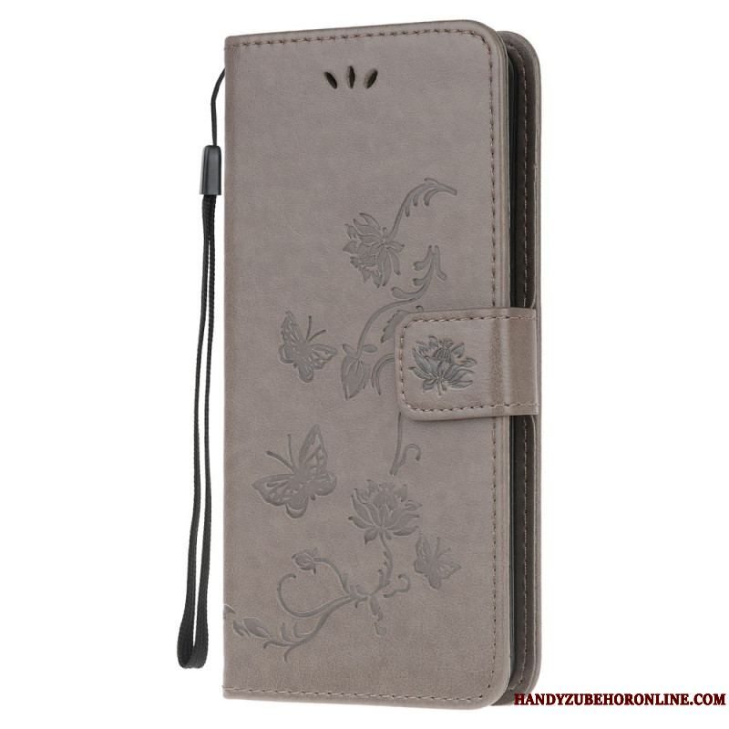 Flip Cover Samsung Galaxy M32 Med Snor Rem Blomster