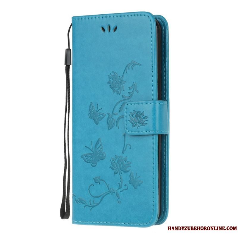 Flip Cover Samsung Galaxy M32 Med Snor Rem Blomster