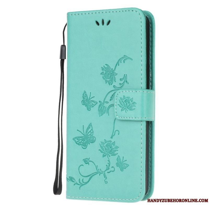 Flip Cover Samsung Galaxy M32 Med Snor Rem Blomster