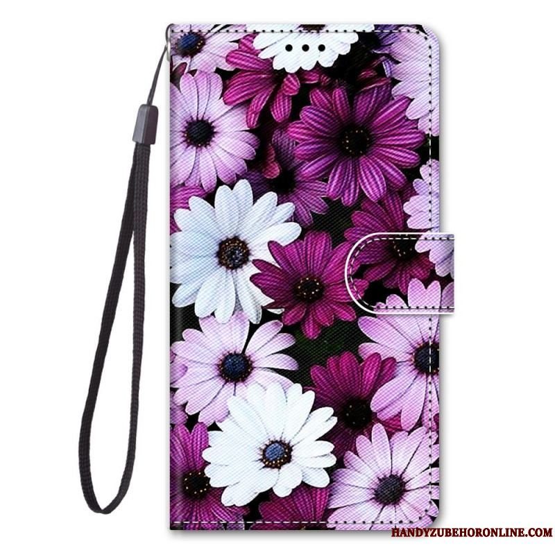 Flip Cover Samsung Galaxy M53 5G Blomster Med Snor