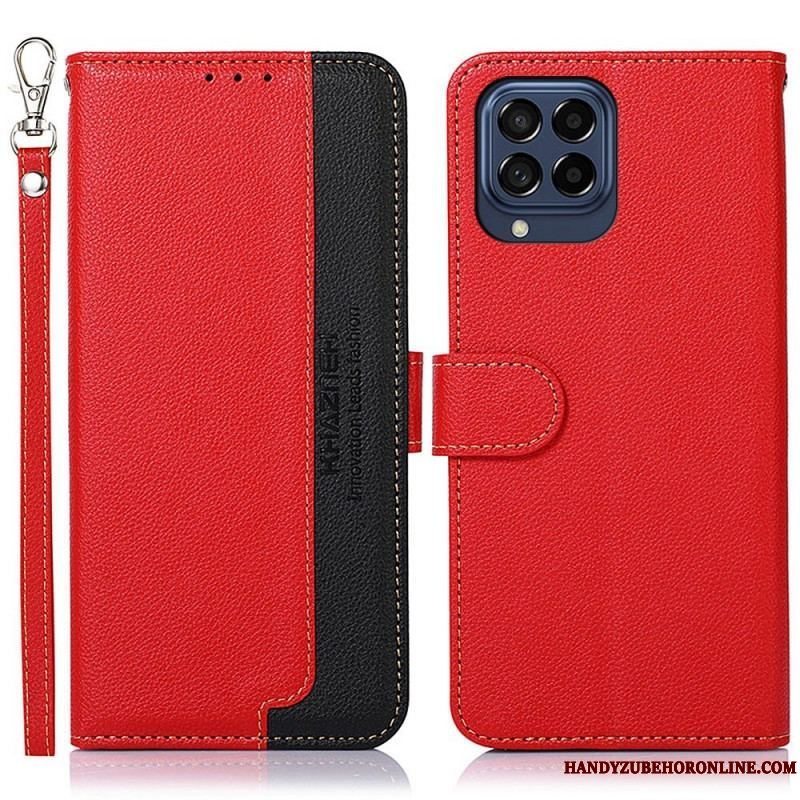 Flip Cover Samsung Galaxy M53 5G Lychee Style Rfid Khazneh