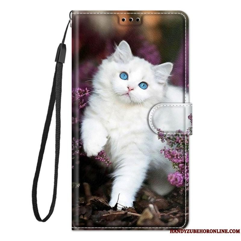Flip Cover Samsung Galaxy M53 5G Med Snor Thong Cat Fan