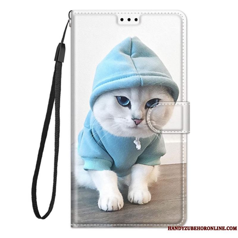 Flip Cover Samsung Galaxy M53 5G Med Snor Thong Cat Fan