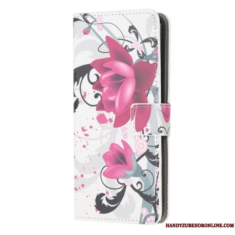 Flip Cover Samsung Galaxy M53 5G Tropiske Blomster
