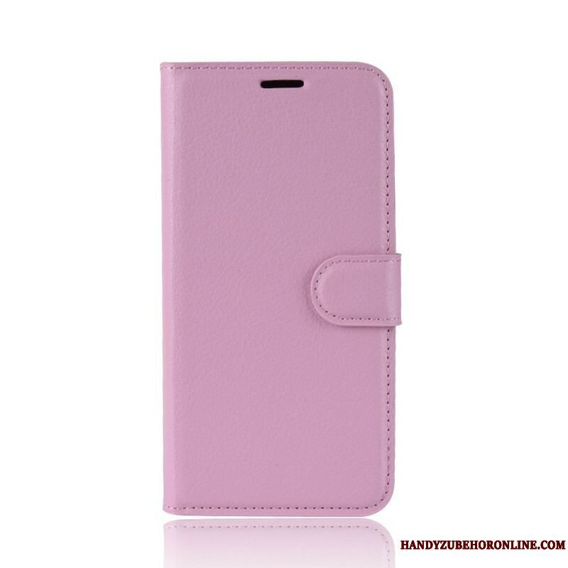 Flip Cover Samsung Galaxy S20 Plus / S20 Plus 5G Klassisk Litchi Imiteret Læder