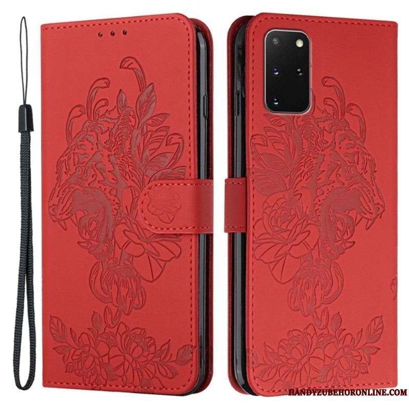 Flip Cover Samsung Galaxy S20 Plus / S20 Plus 5G Med Snor Barok Strappy Tiger