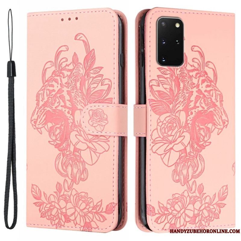 Flip Cover Samsung Galaxy S20 Plus / S20 Plus 5G Med Snor Barok Strappy Tiger