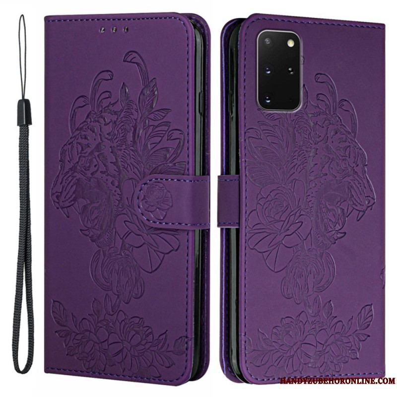 Flip Cover Samsung Galaxy S20 Plus / S20 Plus 5G Med Snor Barok Strappy Tiger