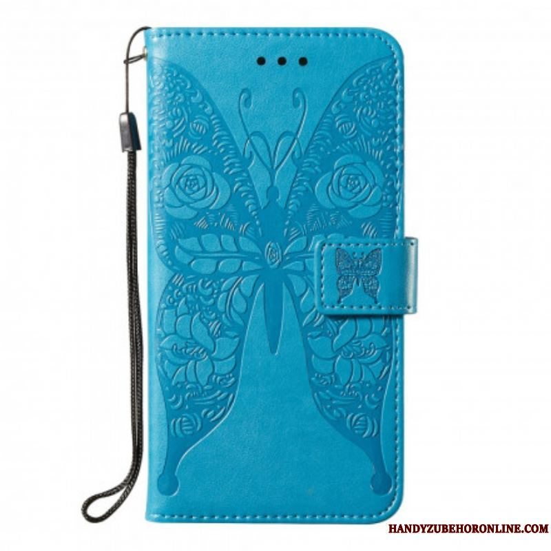 Flip Cover Samsung Galaxy S21 5G Sommerfugleblomst Mønster