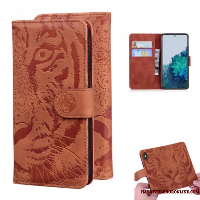 Flip Cover Samsung Galaxy S21 5G Tiger Ansigtsprint