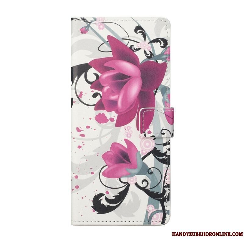 Flip Cover Samsung Galaxy S21 5G Tropiske Blomster