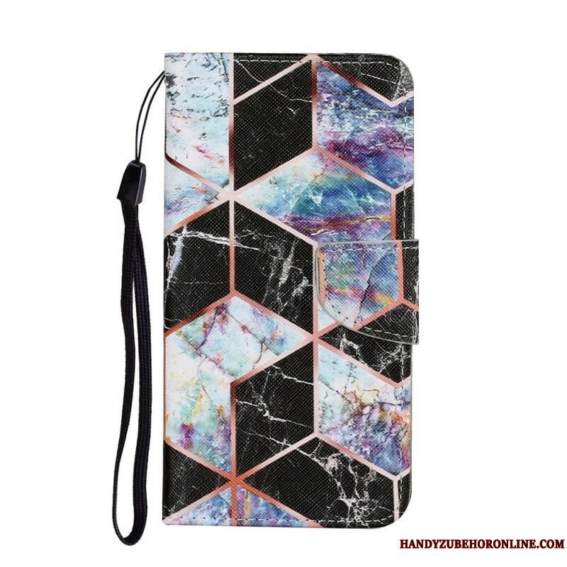 Flip Cover Samsung Galaxy S21 FE Geometrisk Marmorstil