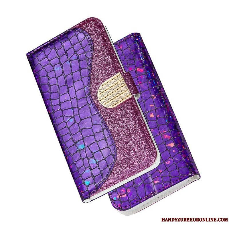 Flip Cover Samsung Galaxy S21 Plus 5G Krokodille Diamanter