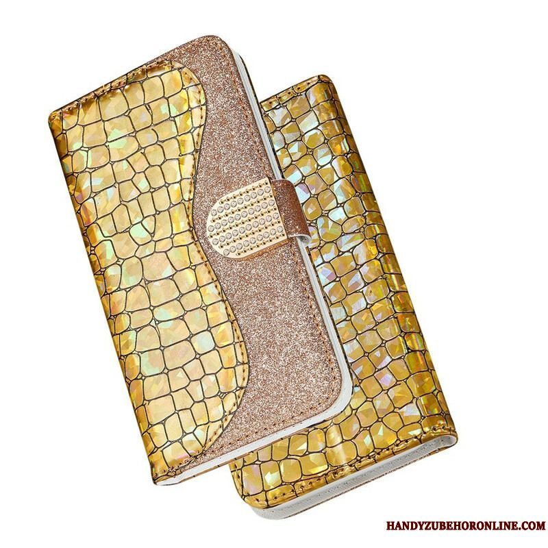 Flip Cover Samsung Galaxy S21 Plus 5G Krokodille Diamanter