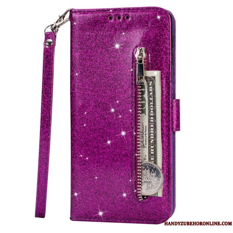 Flip Cover Samsung Galaxy S22 5G Glitter Møntpung