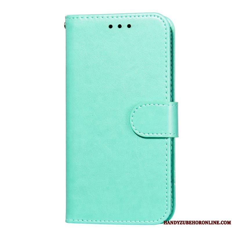 Flip Cover Samsung Galaxy S22 5G Med Snor Ensfarvet Strappy