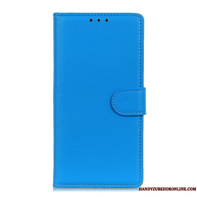 Flip Cover Samsung Galaxy S22 5G Traditionelt Litchi Læder