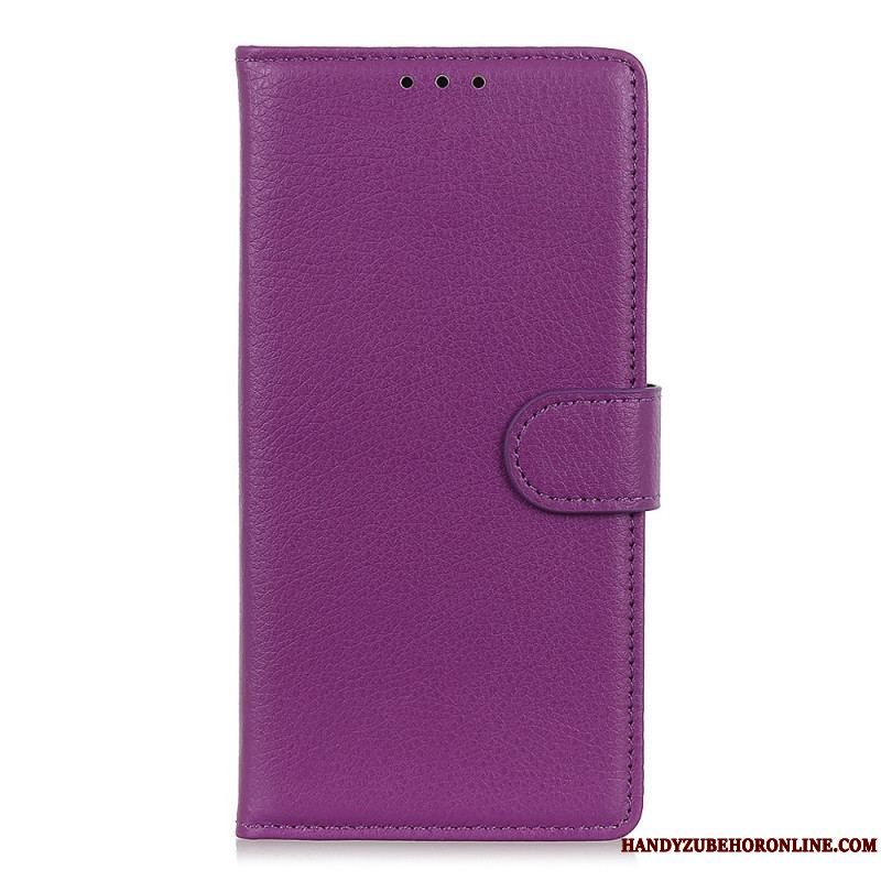 Flip Cover Samsung Galaxy S22 5G Traditionelt Litchi Læder