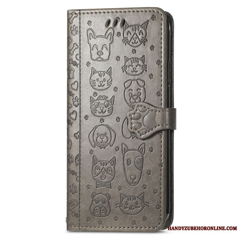 Flip Cover Samsung Galaxy S22 Ultra 5G Animerede Dyr
