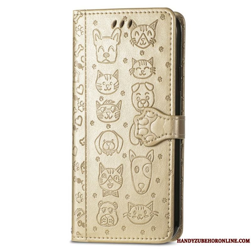 Flip Cover Samsung Galaxy S22 Ultra 5G Animerede Dyr