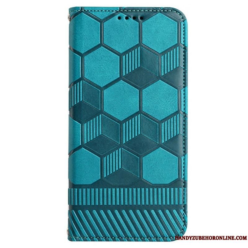 Flip Cover Samsung Galaxy S23 5G Fodboldbold Mønster