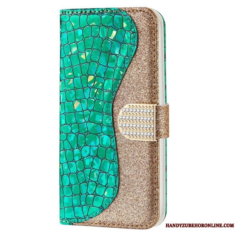 Flip Cover Samsung Galaxy S23 5G Krokodille Diamanter