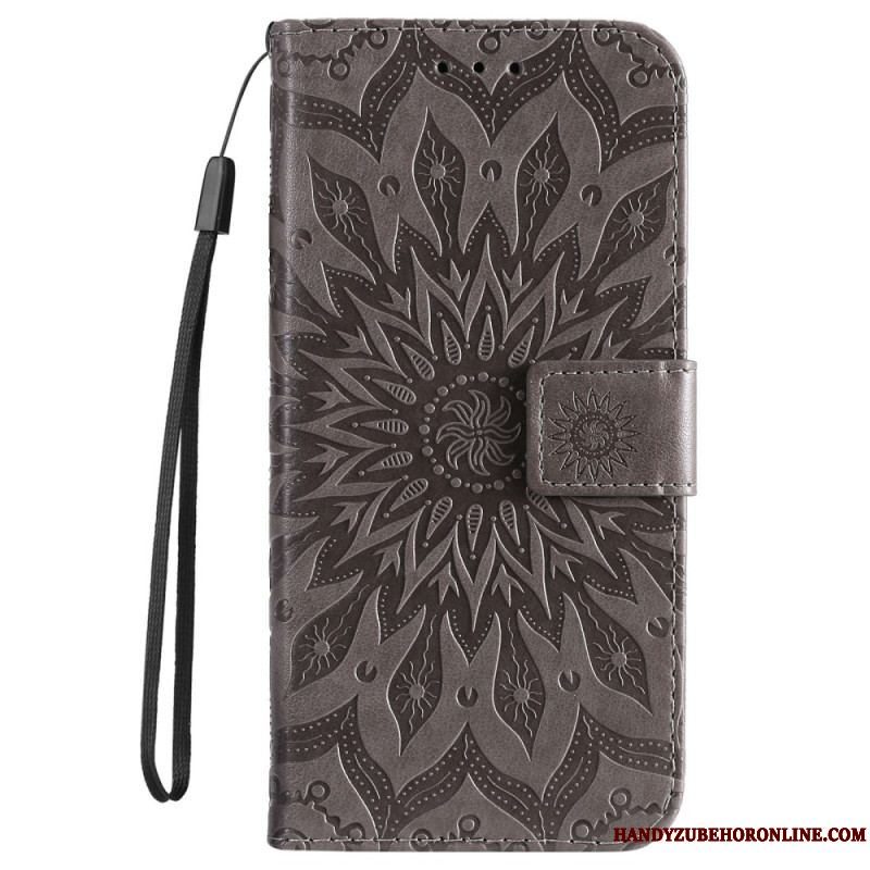 Flip Cover Samsung Galaxy S23 5G Mandala Sun Med Snor