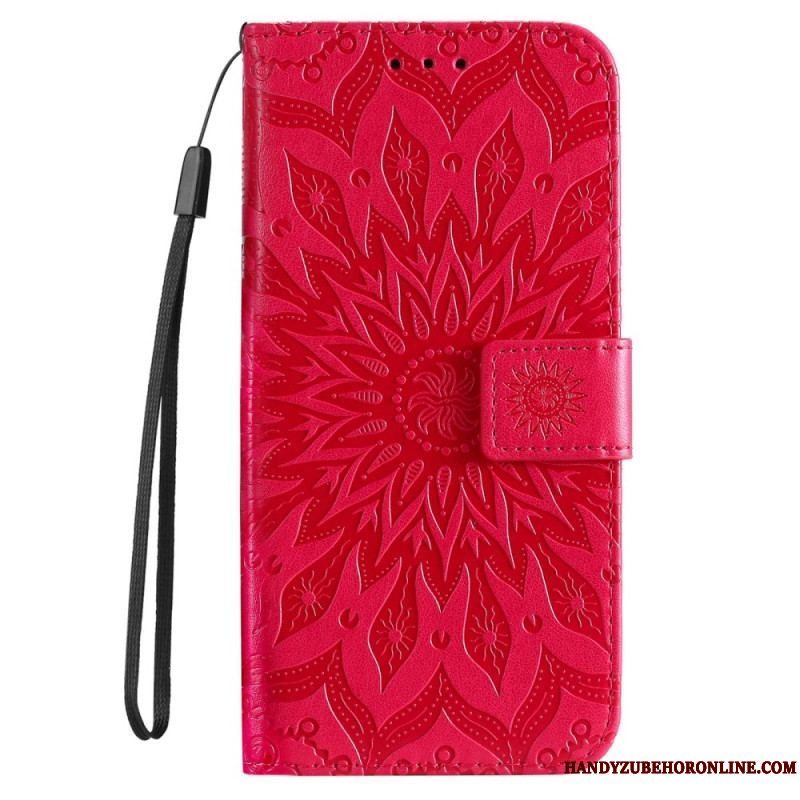 Flip Cover Samsung Galaxy S23 5G Mandala Sun Med Snor