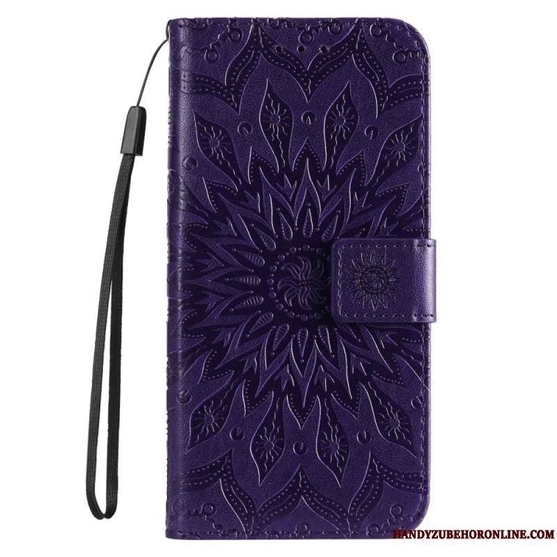 Flip Cover Samsung Galaxy S23 5G Mandala Sun Med Snor