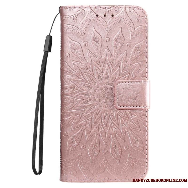 Flip Cover Samsung Galaxy S23 5G Mandala Sun Med Snor