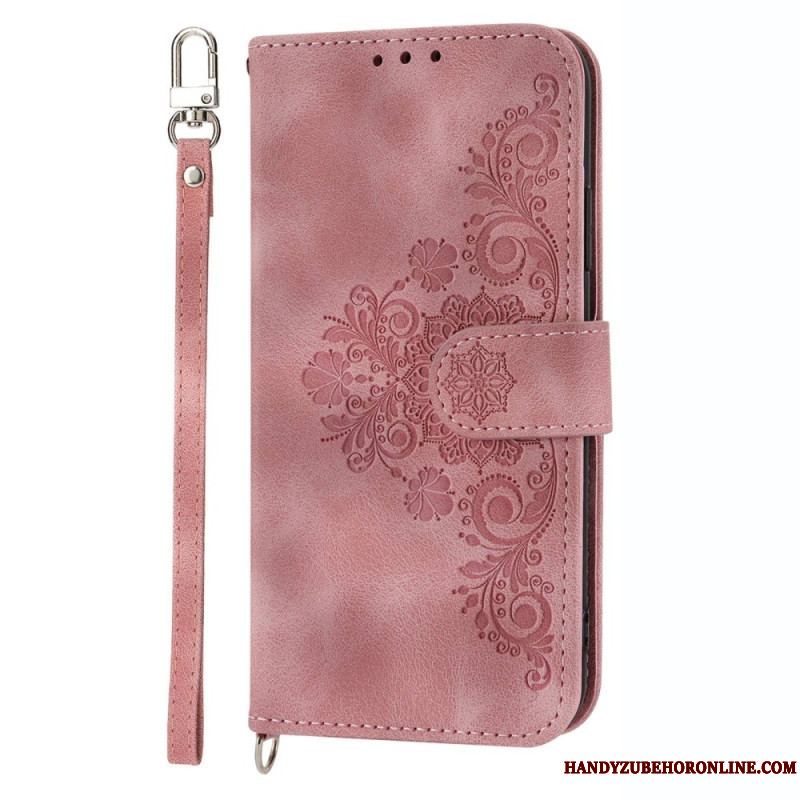 Flip Cover Samsung Galaxy S23 5G Med Snor Strappy Lace Mandala