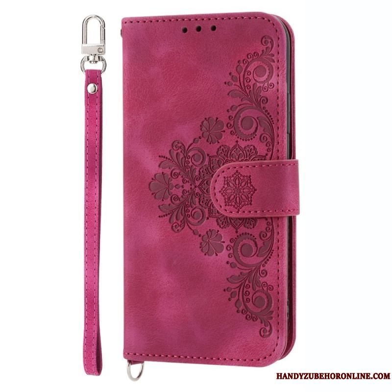 Flip Cover Samsung Galaxy S23 5G Med Snor Strappy Lace Mandala