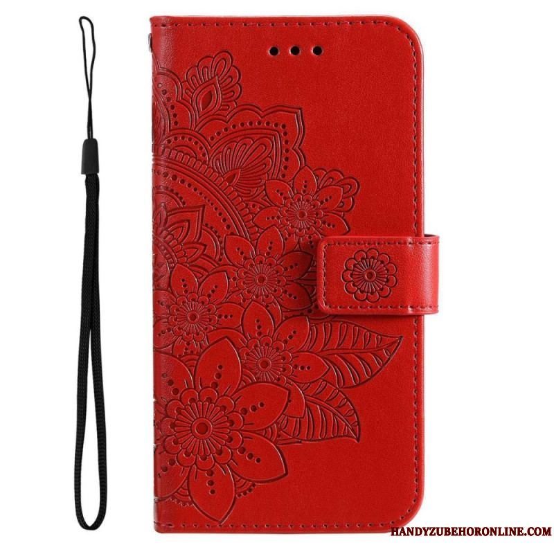 Flip Cover Samsung Galaxy S23 5G Med Snor Strappy Mandala