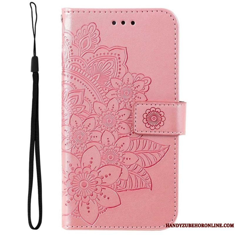 Flip Cover Samsung Galaxy S23 5G Med Snor Strappy Mandala