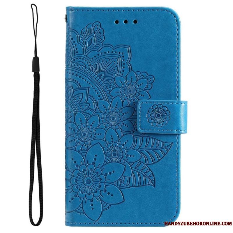 Flip Cover Samsung Galaxy S23 5G Med Snor Strappy Mandala