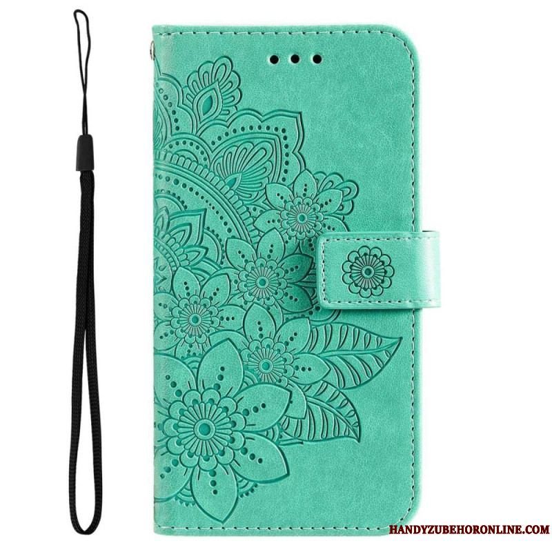 Flip Cover Samsung Galaxy S23 5G Med Snor Strappy Mandala