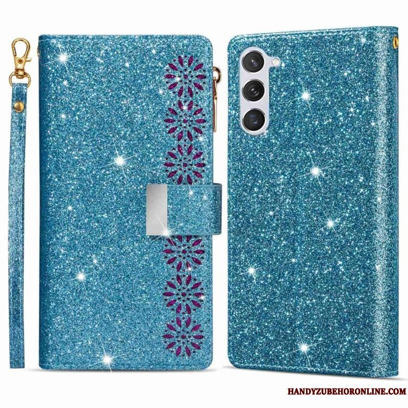 Flip Cover Samsung Galaxy S23 5G Punge Etui Pung Med Pailletter