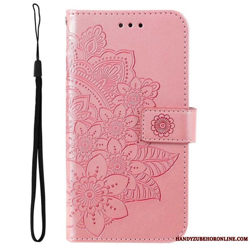 Flip Cover Samsung Galaxy S23 Plus 5G Med Snor Strappy Mandala