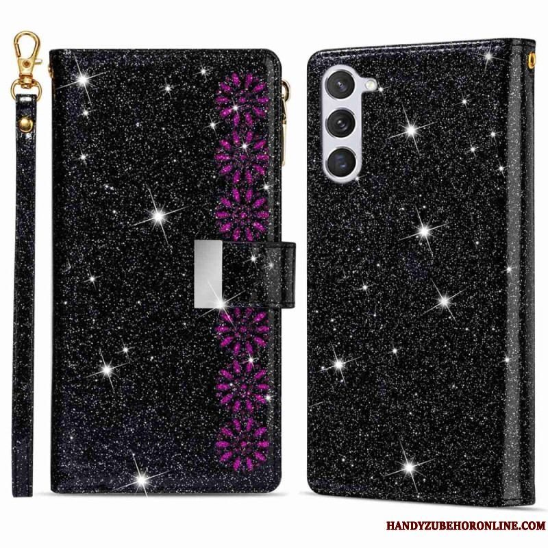 Flip Cover Samsung Galaxy S23 Plus 5G Punge Etui Pung Med Pailletter