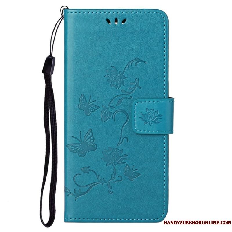 Flip Cover Samsung Galaxy S23 Plus 5G Sommerfugle Og Blomster