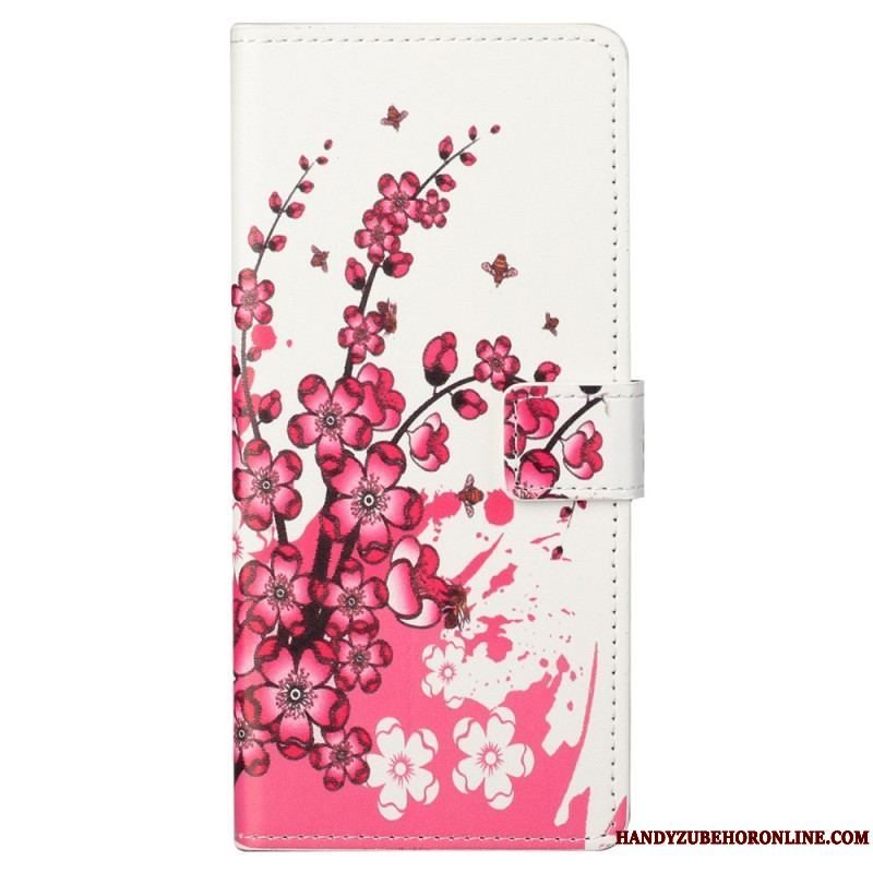 Flip Cover Samsung Galaxy S23 Plus 5G Tropiske Blomster