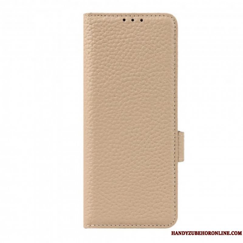 Flip Cover Samsung Galaxy Z Fold 3 5G Ægte Litchi Læder
