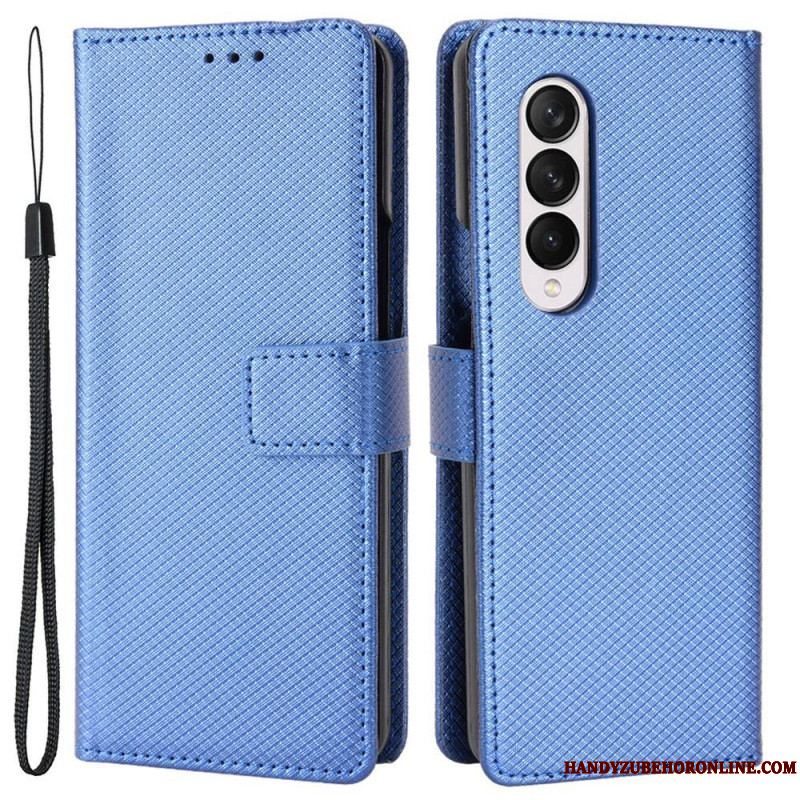 Flip Cover Samsung Galaxy Z Fold 4 Med Snor Diamant Rem